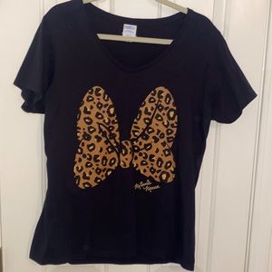 Disney Minnie Mouse leopard print Bow T-shirt